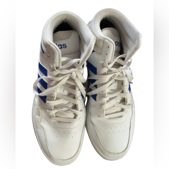 Adidas White and Blue Mid-Top Sneakers - Picture 5 of 9